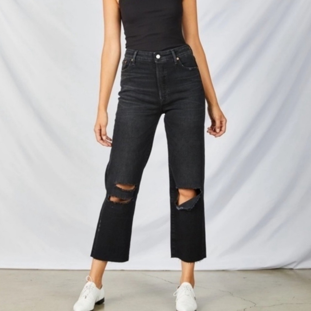 Etica Tyler Boy Raw Hem Straight Ankle Jeans